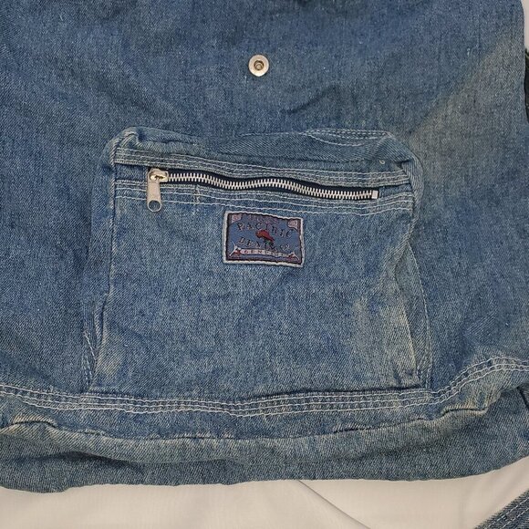 ? VINTAGE Pacific Denim Co. Drawstring Backpack - 80s/90s Light Wash Rucksack main image 5